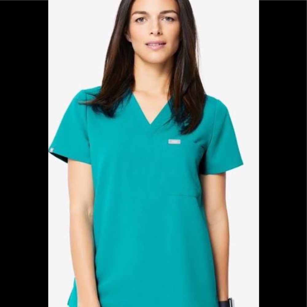 Figs teal Catarina top, M